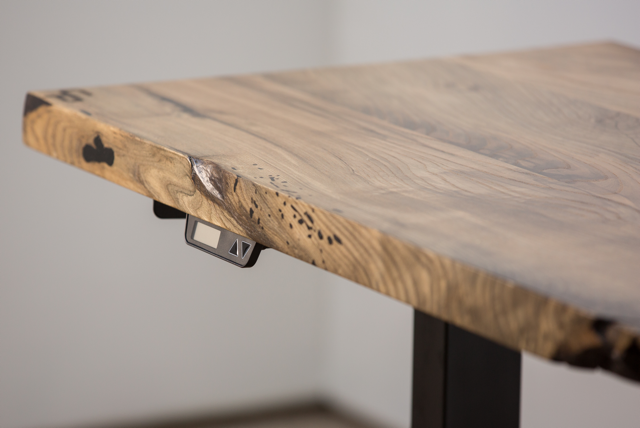 Beautiful handcrafted standing desk with raw edge