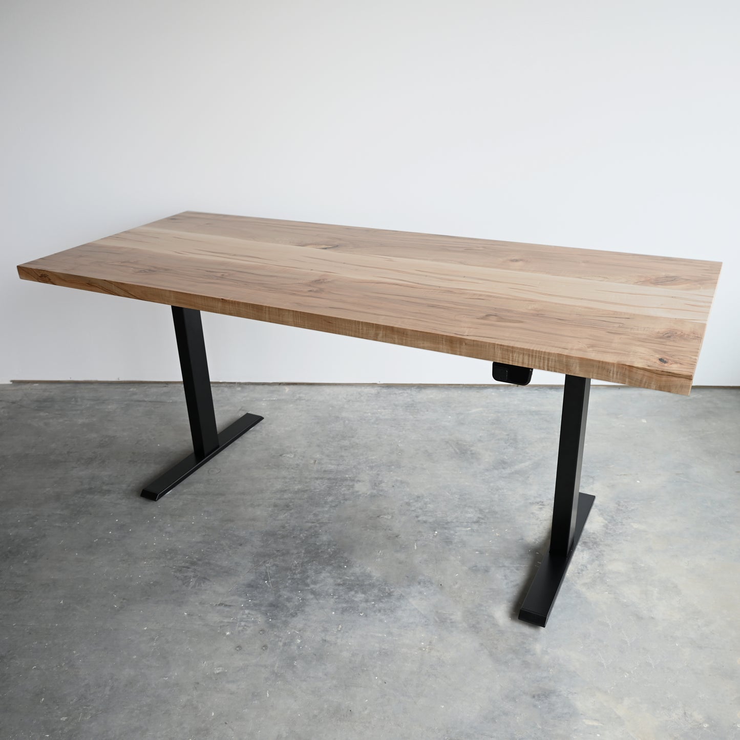 Light wood handcrafted standing desk