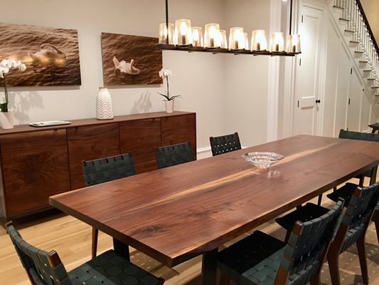 8 person dark wood dining table